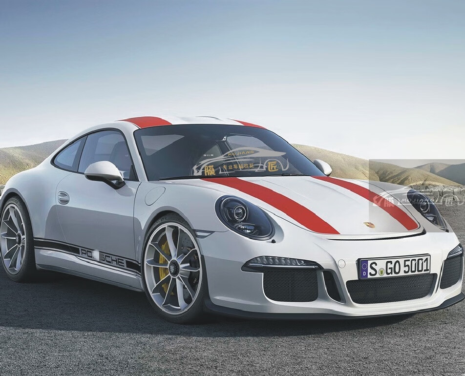 适用保时捷911车贴拉花cayman boxster 718 改装装饰车身侧裙贴纸