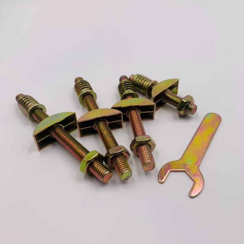 半月牙四合一连接件配件床用连接件固定件家具连接五金配件螺丝m8