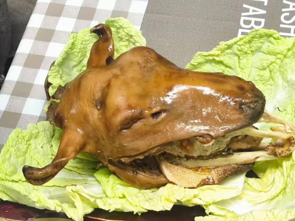 晨臻 全熟羊头整只羔羊头即食内蒙古散养草地羔羊羊头肉五香卤羊头 3