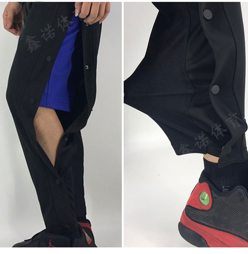 篮球全开扣裤 篮球出场裤侧开排扣裤凯尔特人湖人篮网全开扣训练运动