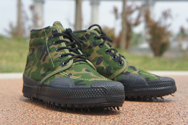 双星八特男款迷彩帆布防滑耐磨加厚橡胶底劳保工作鞋解放鞋军训鞋 作