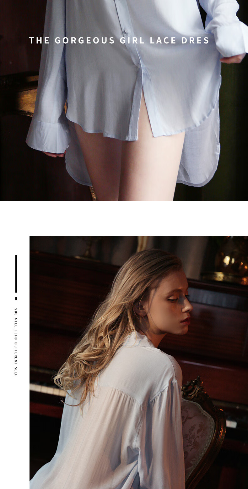 美涩情趣内衣女性感睡衣诱惑套装免脱透视角色扮演大码衬衫睡衣制服