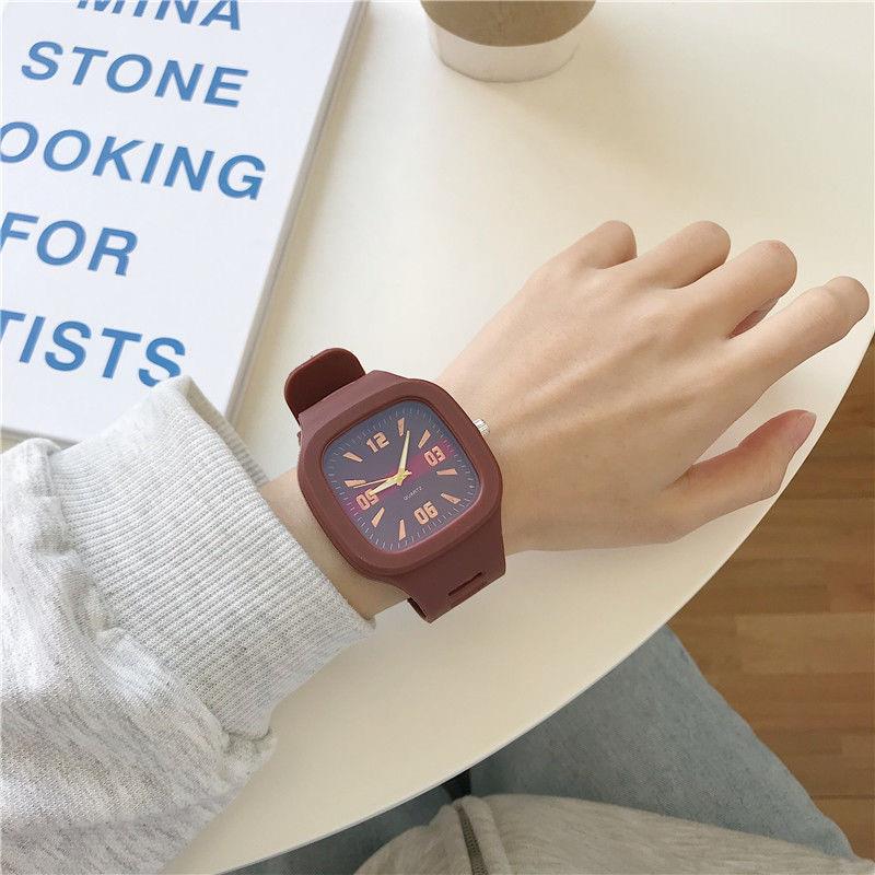 学生方形手表ins小众高颜值运动防水初高中女款网红简约表女全自动