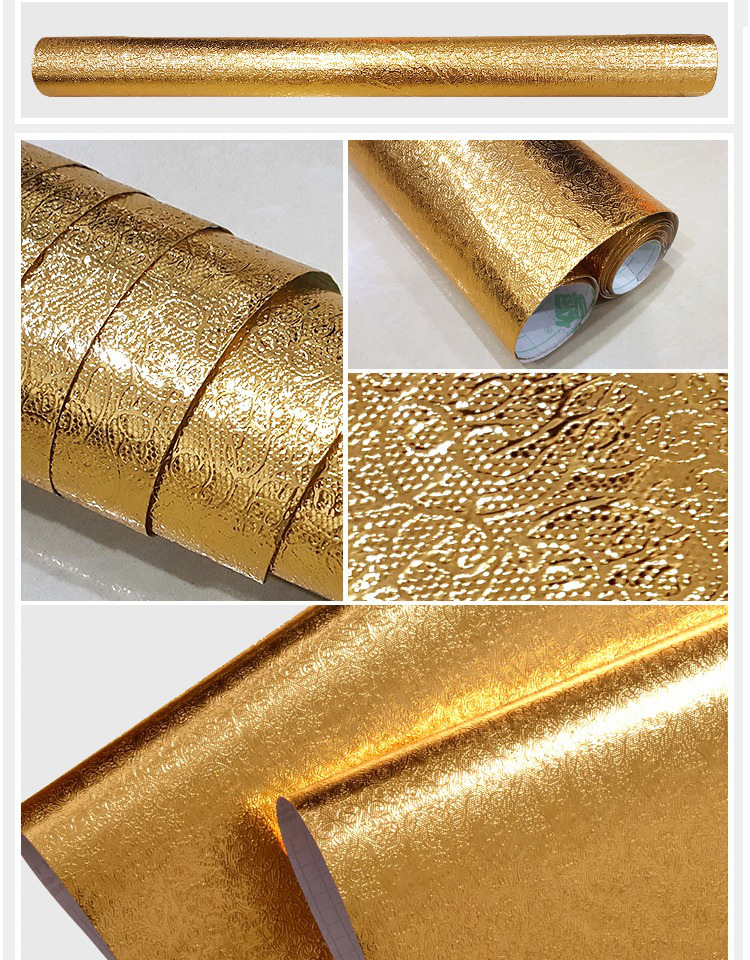 镜面贴纸居家用家具翻新贴反光贴玻璃贴pvc贴纸自粘墙纸金色镜面60cm