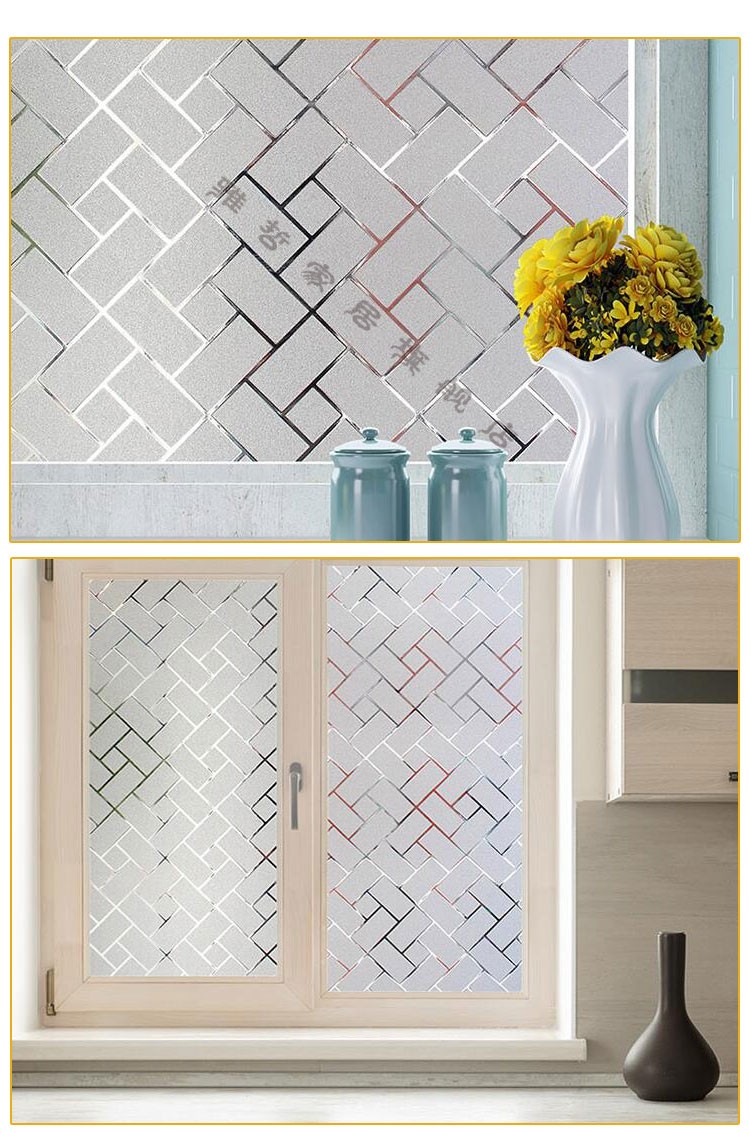 雅哲浴室卫生间静电无胶玻璃贴纸透光不透明厨房阳台窗花门窗磨砂贴膜