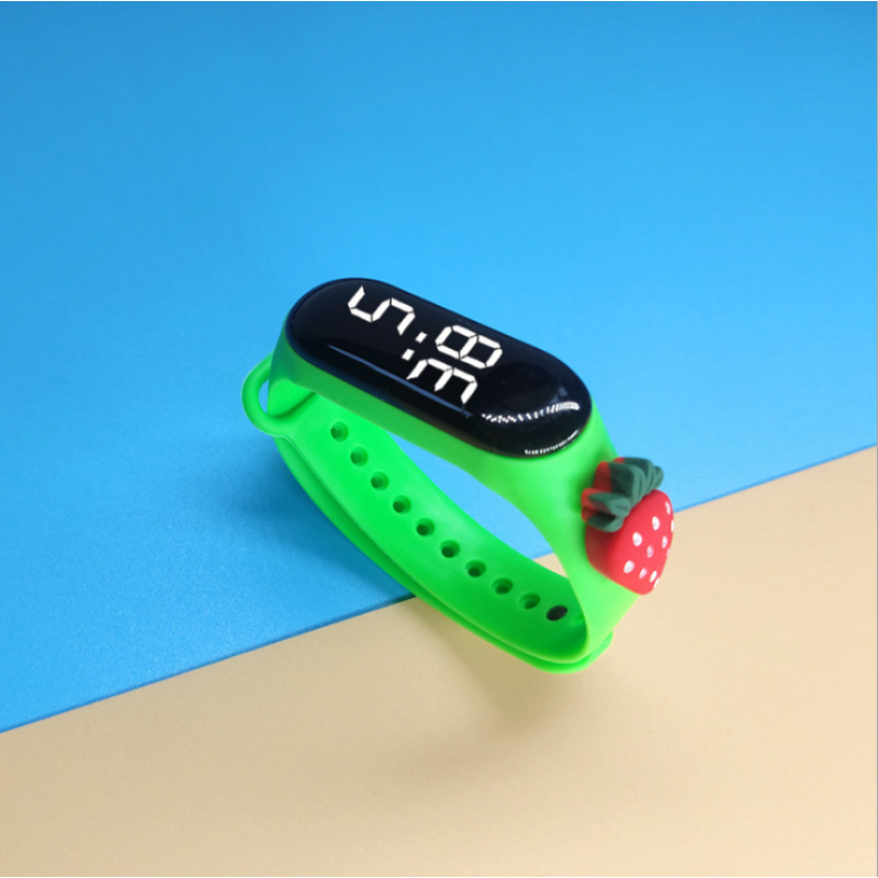 儿童电子手表女孩智能卡通运动手环男女孩中小学生儿童简约中文手表