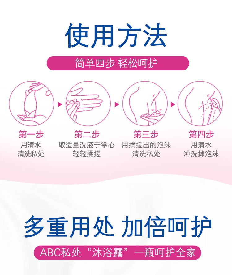 abc私处护理液洗液套装女性妇科私密洗液外阴清洁止痒孕妇私处护理液
