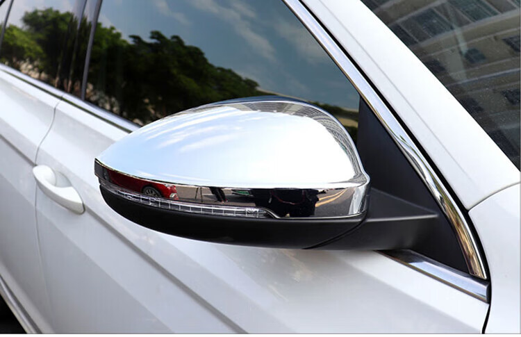 适用于大众23款朗逸后视镜壳改装件爆改外观黑武士装饰 碳纤纹后视镜