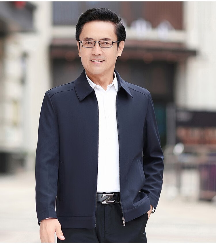 领导干部服装春秋款行政夹克中年中老年小码男士休闲小个子爸爸外套