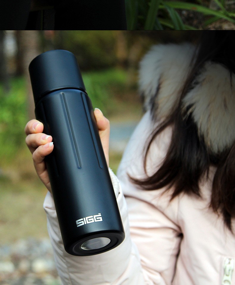 瑞士sigg户外不锈钢大号保温杯大容量成人男女高档文艺1100ml黑色