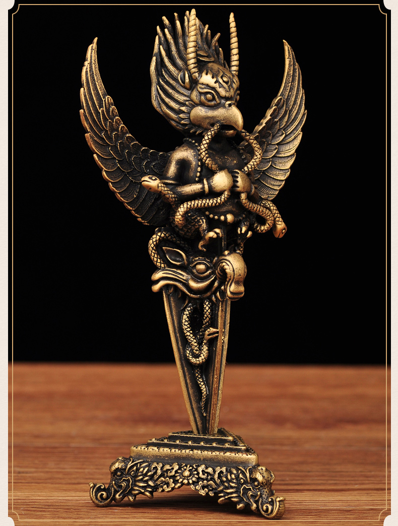 莲善堂全铜大鹏鸟金刚杵降魔杵西藏佛教密宗鎏金藏式法器佛堂供奉佛具