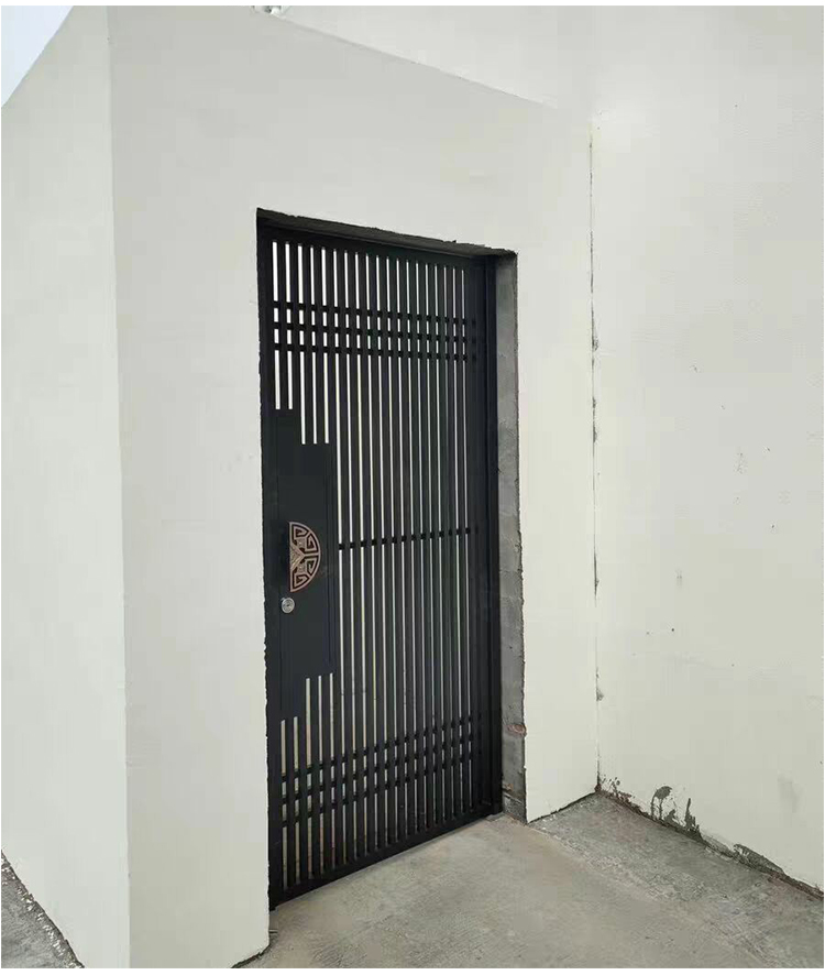 定制现代铁艺大门别墅庭院门百叶户外铁门铝艺入户院子单双开门不锈钢