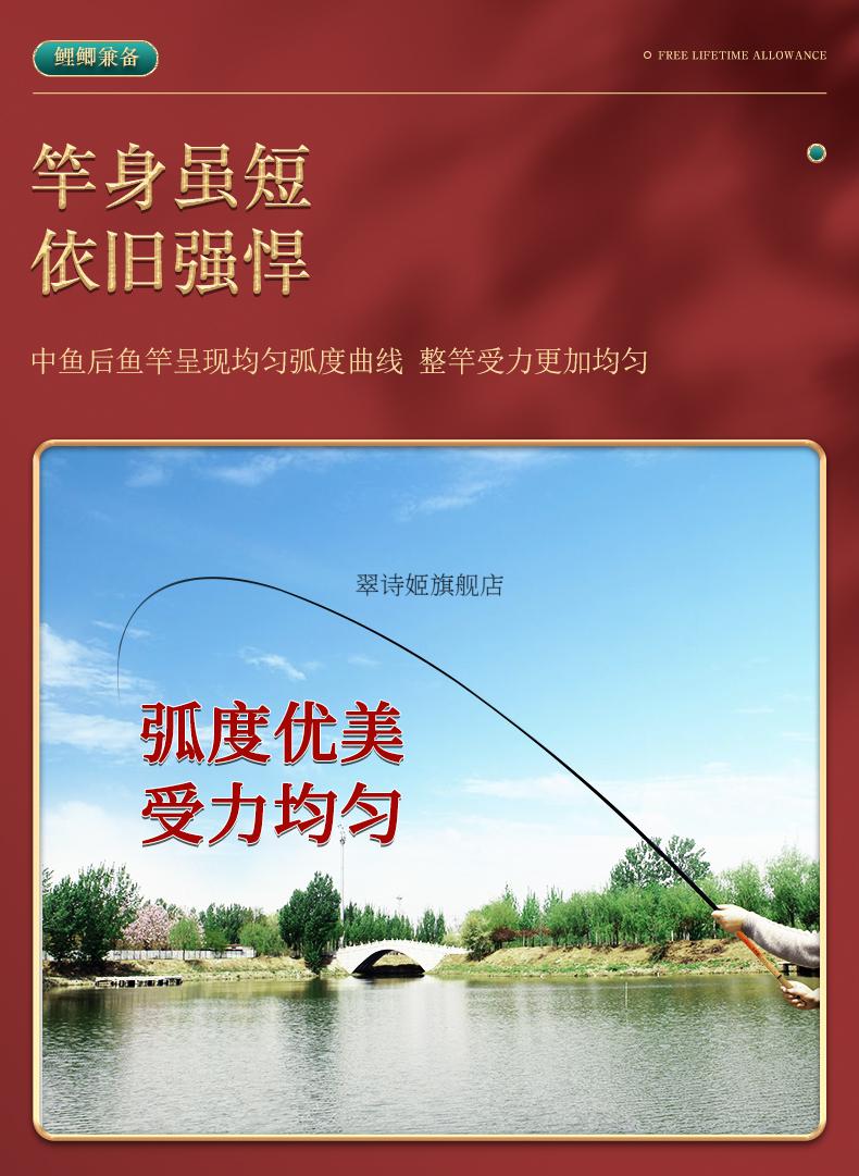 2022新款武汉天元旗舰同款达瓦劲战鲤短节鱼竿高碳手竿