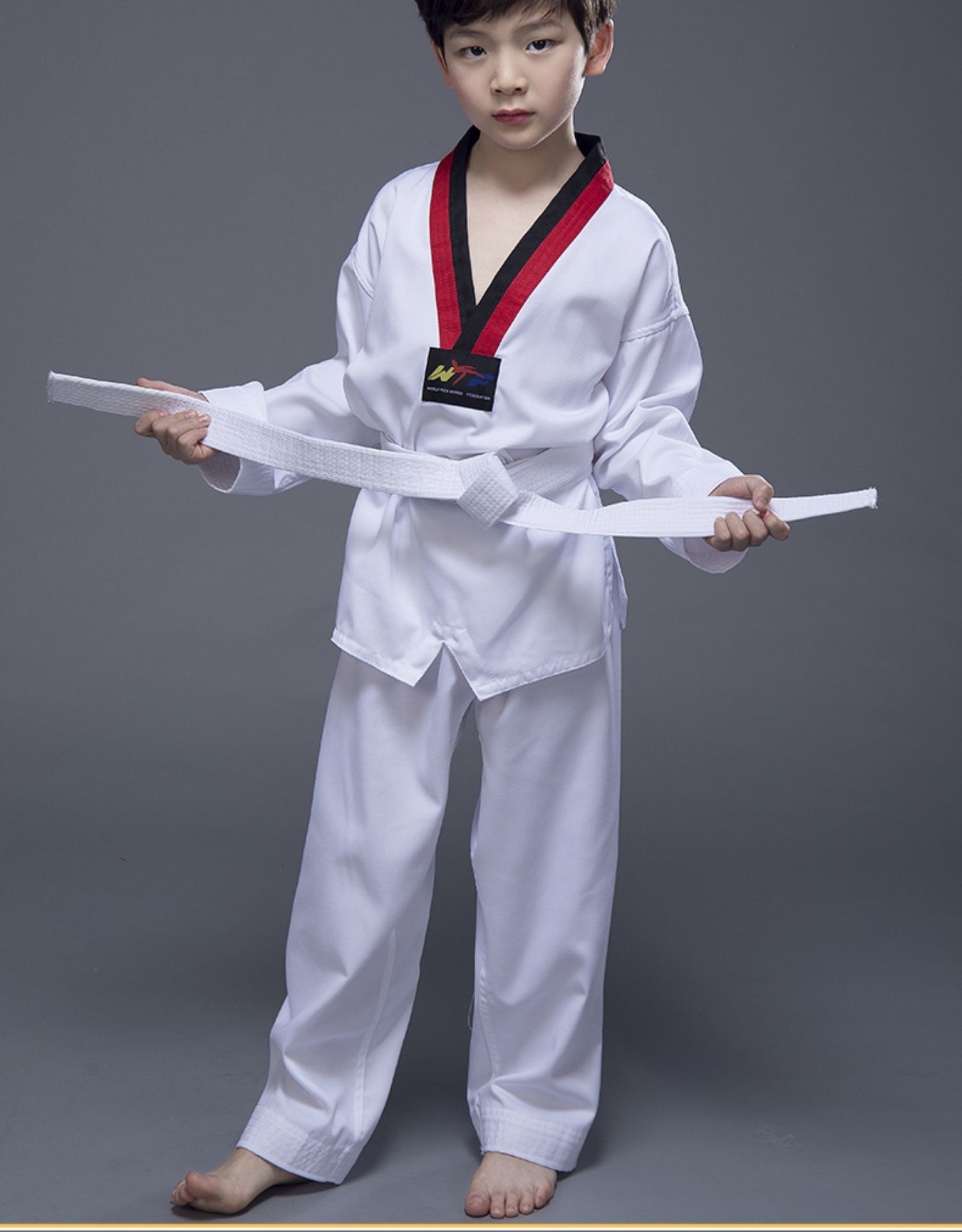 跆拳道服装儿童训练服初学成年人大学生男女长袖短袖道服定制 批量可