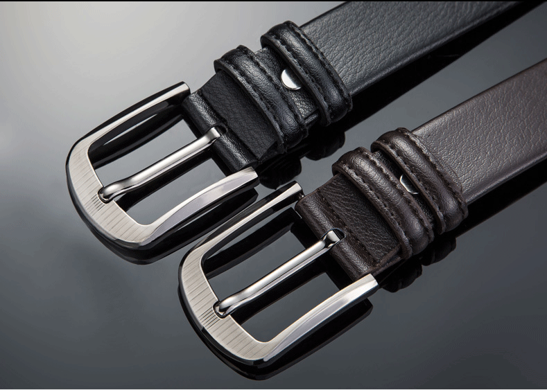 uyuk牛仔针扣胖子男爸爸皮带结实耐用裤腰带裤带男士中老年人老人简约