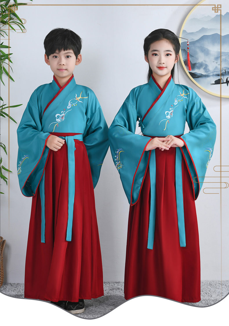 特价捡漏新款超酷可爱小学生汉服国学服装儿童古装演出服小书童男童
