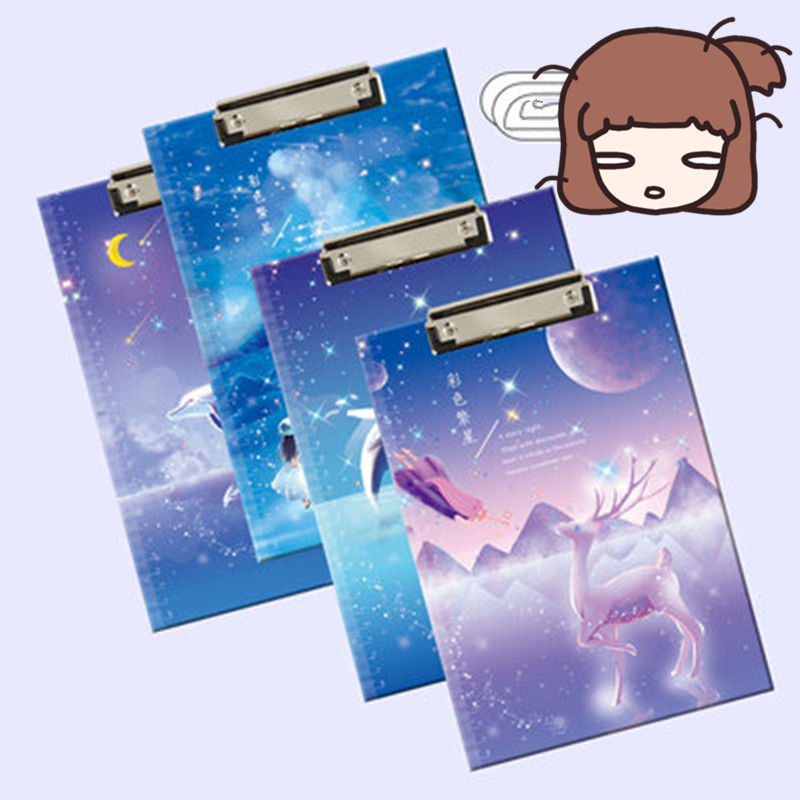 卡通a4文件夹小清新简约学生试卷夹板文具资料板夹考试写字垫板萌你好