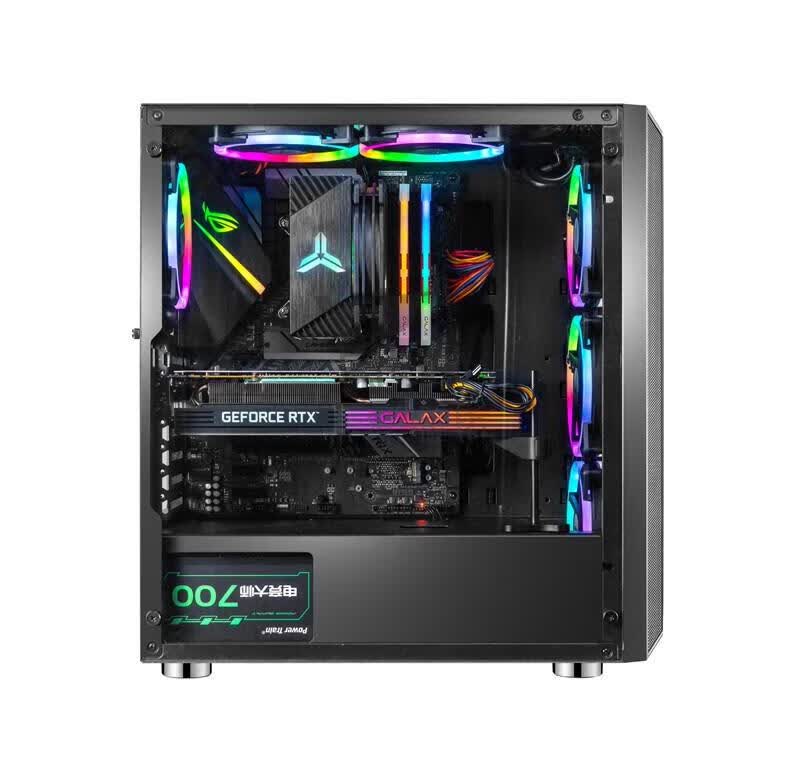 侠机箱动力火车/绝尘侠光驱位机箱商务办公侧透水冷电竞游戏空机箱