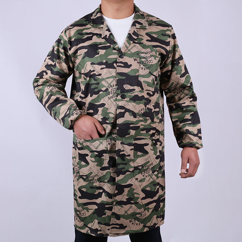 春秋工作服男高品质春秋大褂工作服男防尘耐脏透气套装上衣中长款长袖