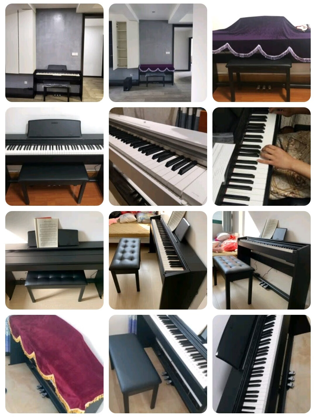 卡西欧电钢琴pxs1100/pxs3100/eps130家用88键重锤初学幼 白色pxs1100