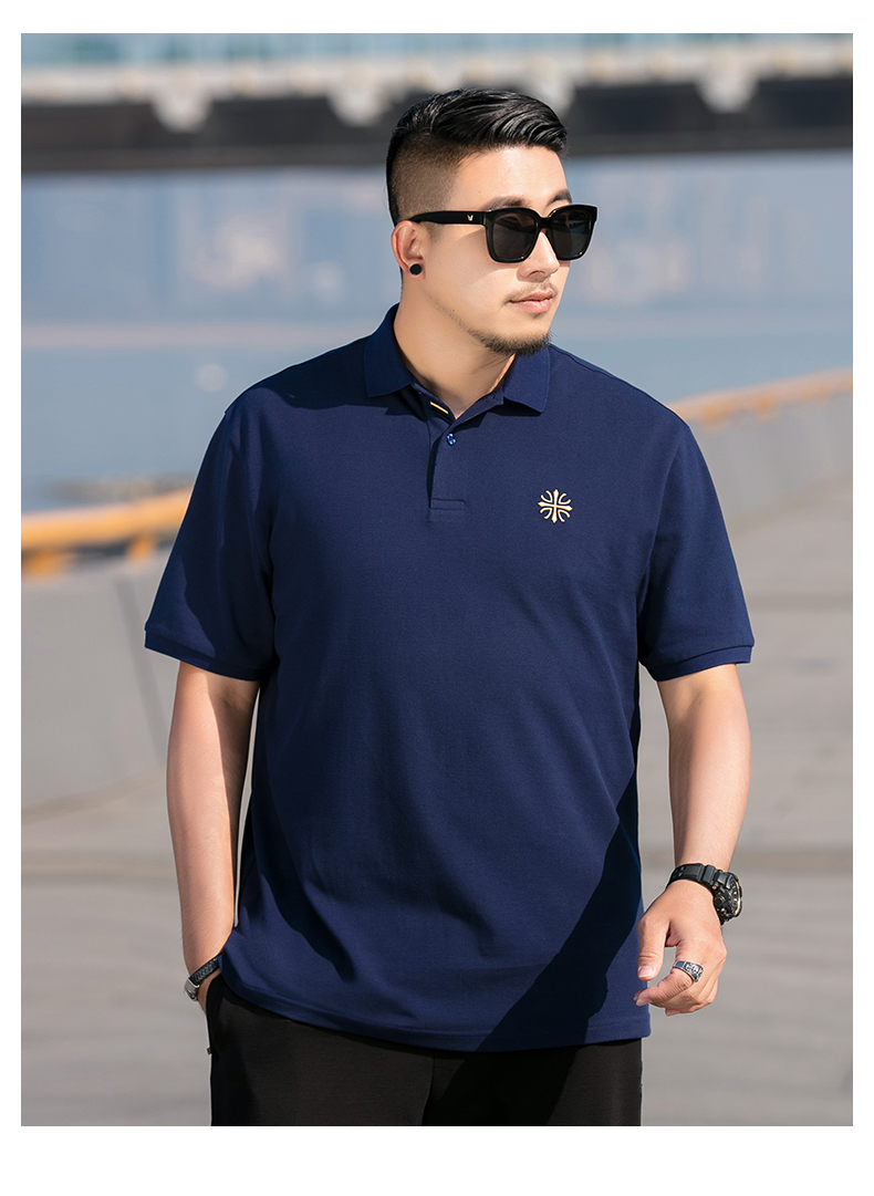 大码短袖胖哥t恤加肥加大宽松夏季翻领绅士刺绣polo衫绿色6xl220240斤