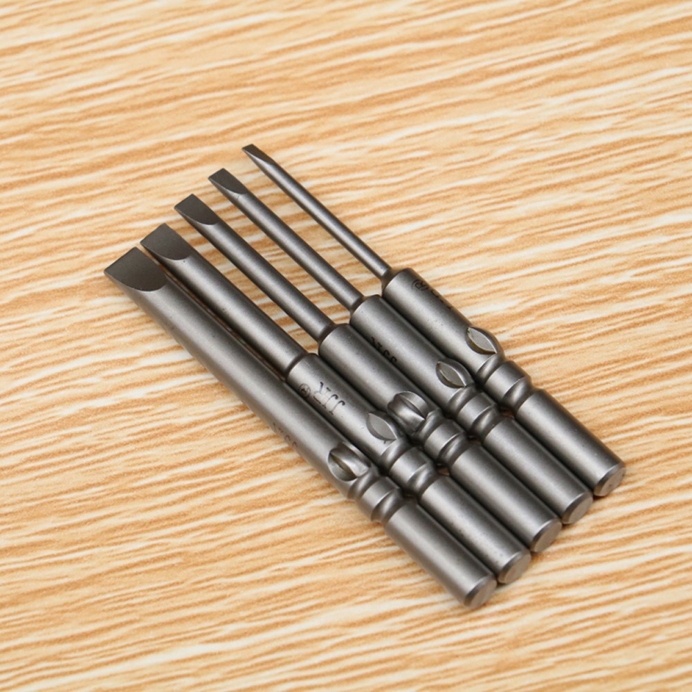 801一字电批头电批咀s2钢电动螺丝批头带磁电动螺丝刀头一字起子头