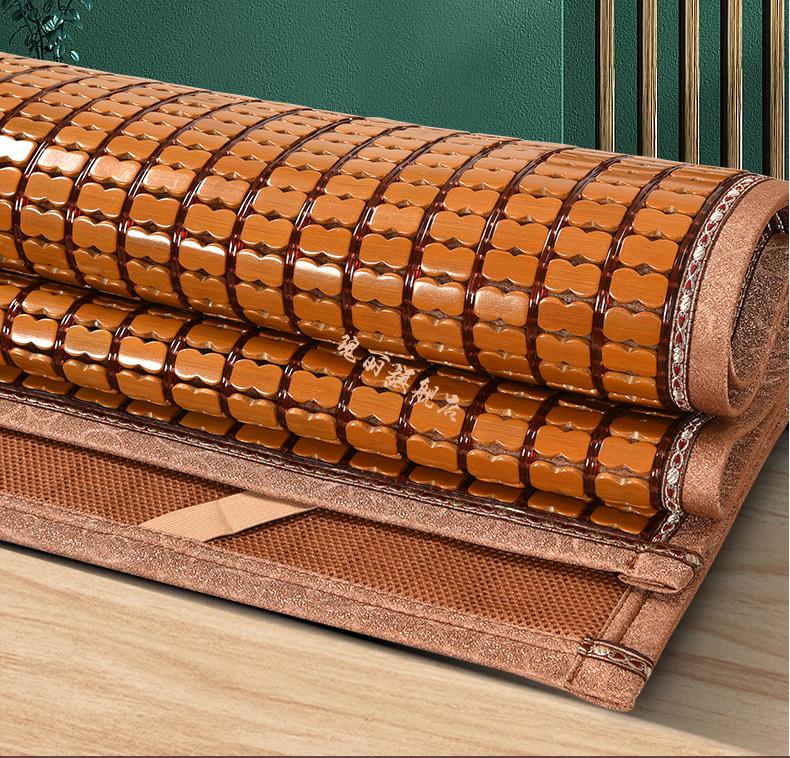 春龙麻将凉席 夏季天然竹子块碳化麻将席折叠1.8m双人床竹席垫1.