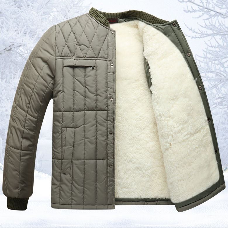 真羊毛棉袄男老人羊毛皮棉袄皮袄男中老年羊皮真皮毛一体冬天羊毛棉服