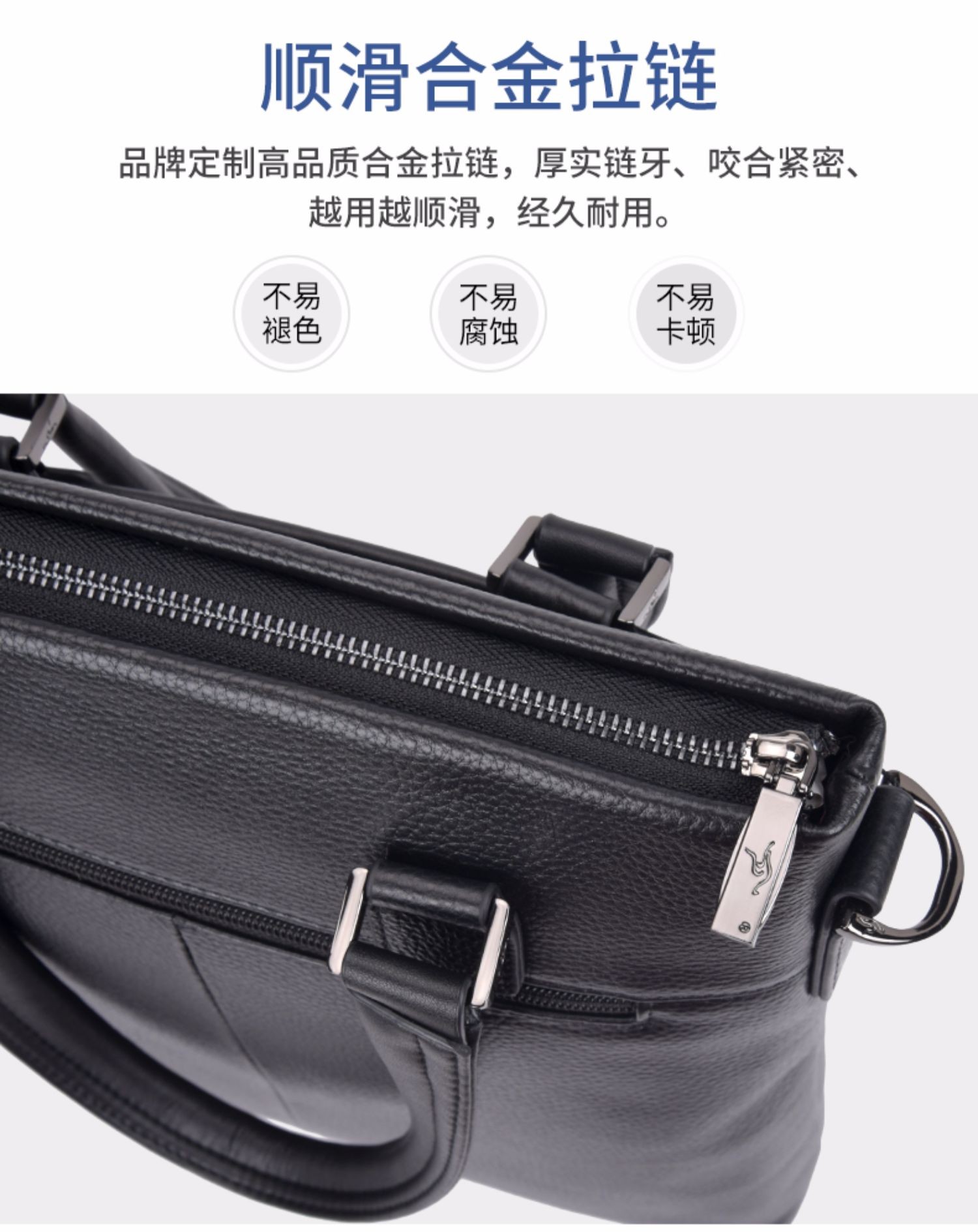 轻奢品牌卡欧诺袋鼠男包公文包真皮手提包男商务休闲竖款单肩斜挎软牛