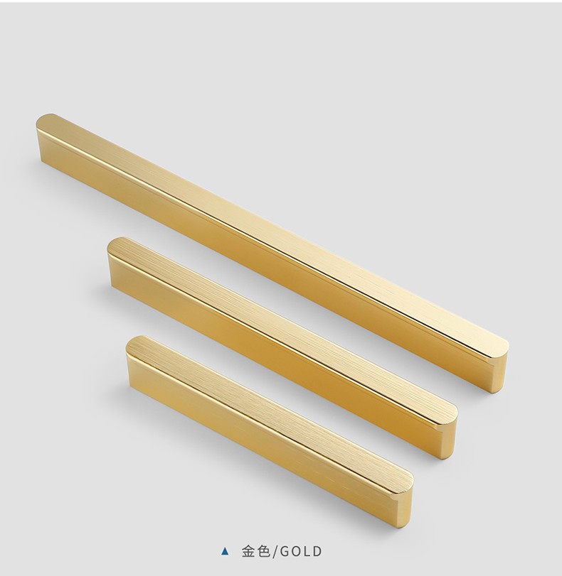一米长条拉手金色衣柜橱柜拉手铝合金加长柜门把手现代抽屉拉手 黑色