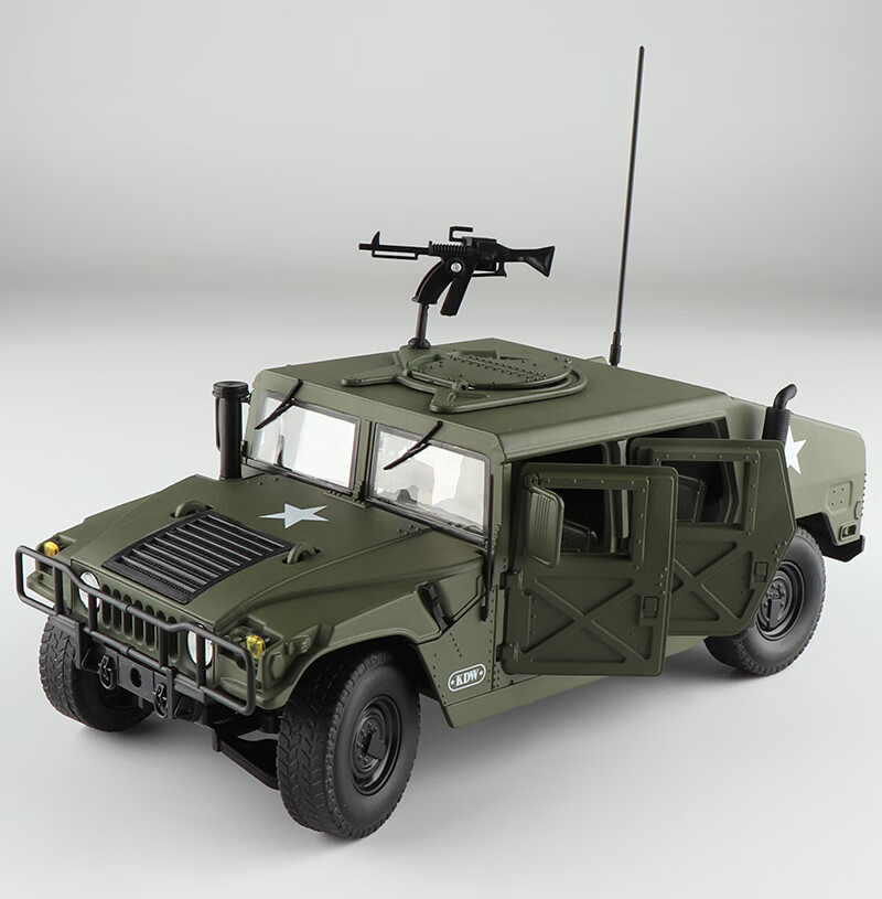1/18大号开门合金悍马h1军事战车军车越野吉普车汽车模型玩具摆件 1