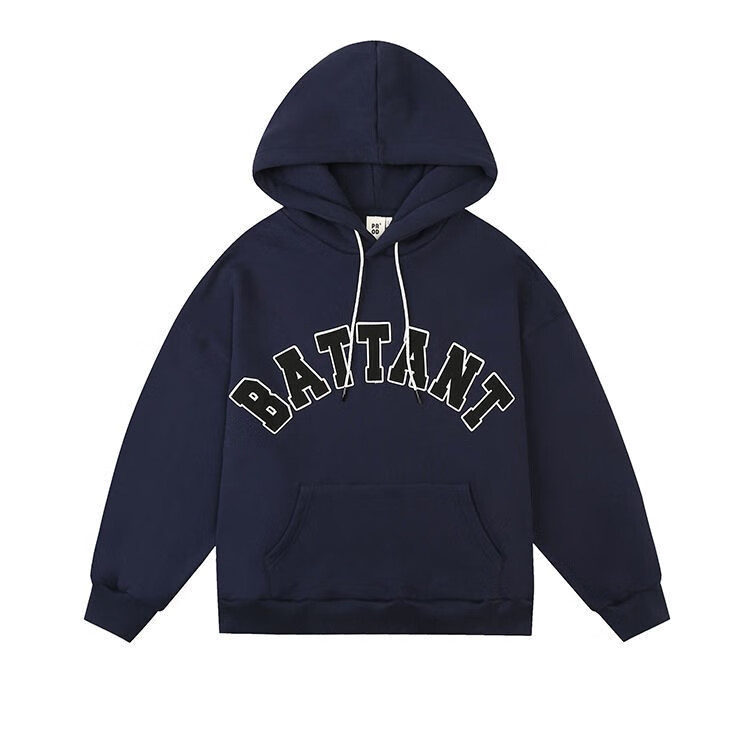 拉夏贝尔la休闲卫衣女春秋美式复古刺绣字母连帽卫衣女加绒加厚秋冬