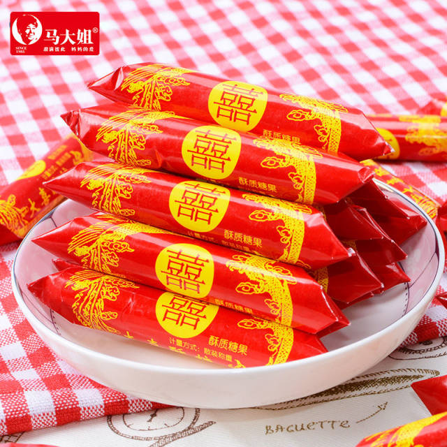 马大姐老北京酥心糖大虾酥糖结婚庆喜糖果休闲零食品透明散装大喜酥糖