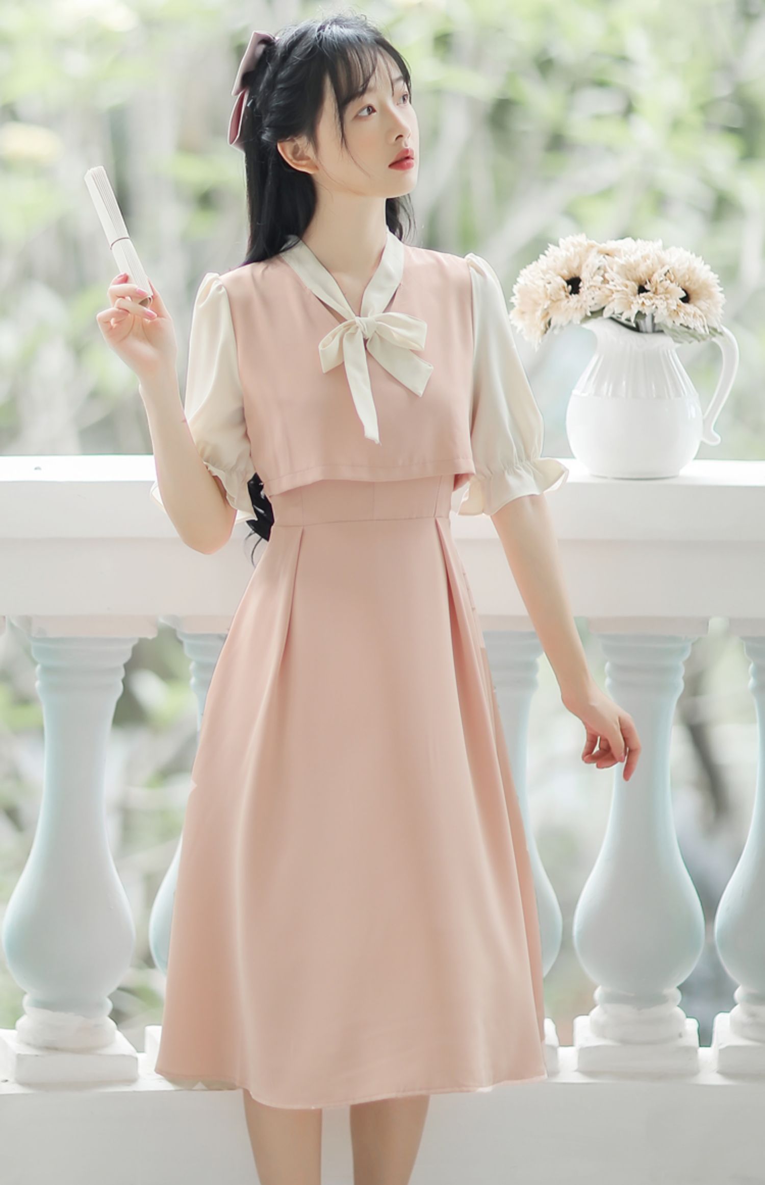 甜美连衣裙女装夏季2022新款夏天收腰短袖裙子仙女长裙小个子黄色xs