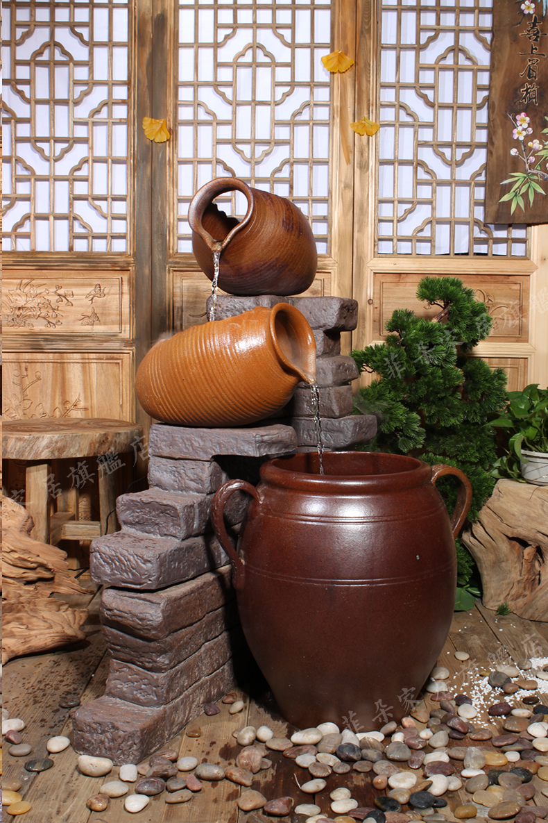 曲和 流水陶瓷罐 庭院水景观喷泉出水口装置陶瓷流水陶罐带嘴鱼池装饰