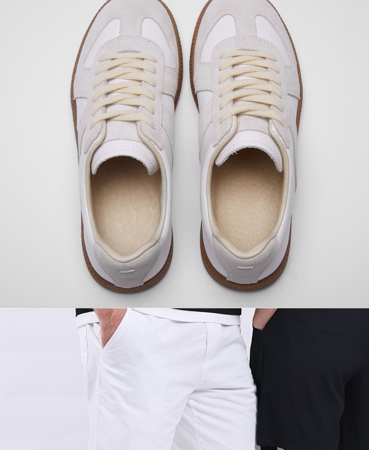 zsbella赛斯贝拉真皮男女复古经典德训鞋2022春夏季新款板鞋百搭运动