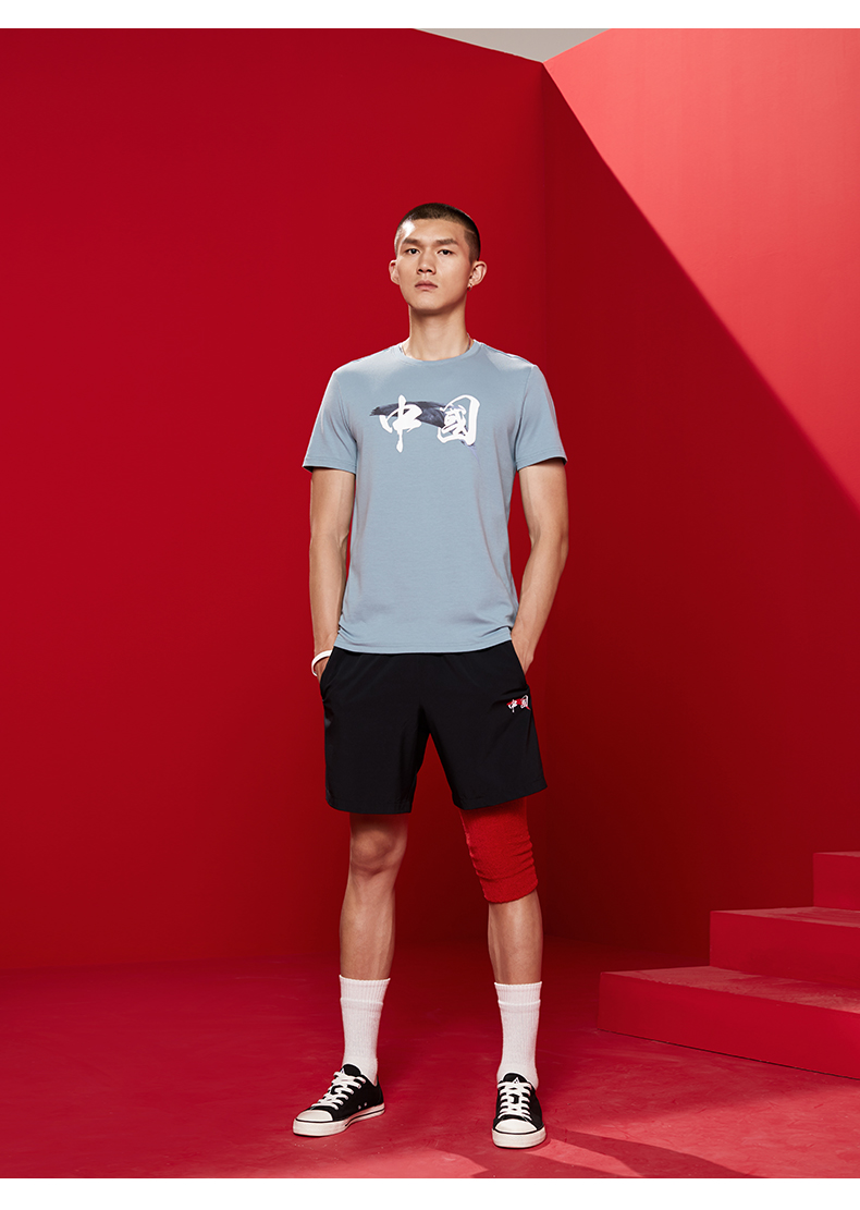 安踏中国短袖t恤男士2021夏季新款修身时尚潮流休闲上衣纯净白11852xl