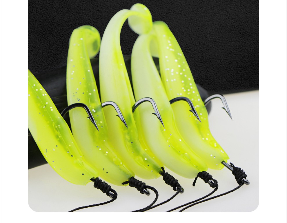 路亚串钩翘嘴鱼钩 集群钓组串钩线组防缠绕鳜鱼软饵t尾软虫路亚饵套装