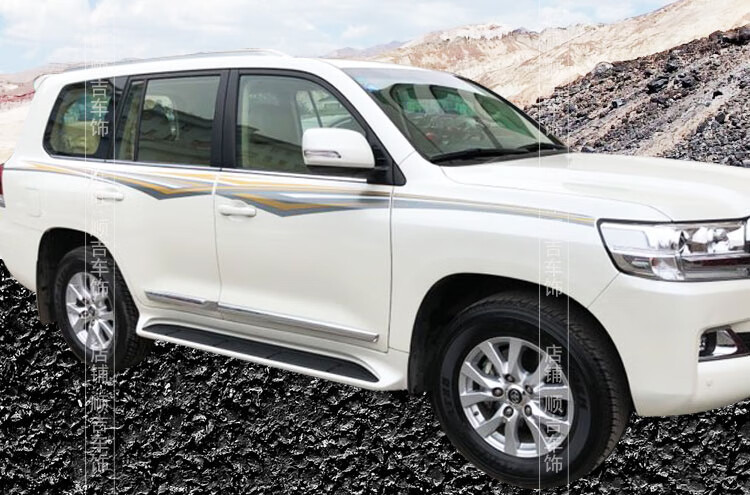 16 17 18款丰田兰德酷路泽车身彩条拉花贴纸2019全新陆巡腰线专用