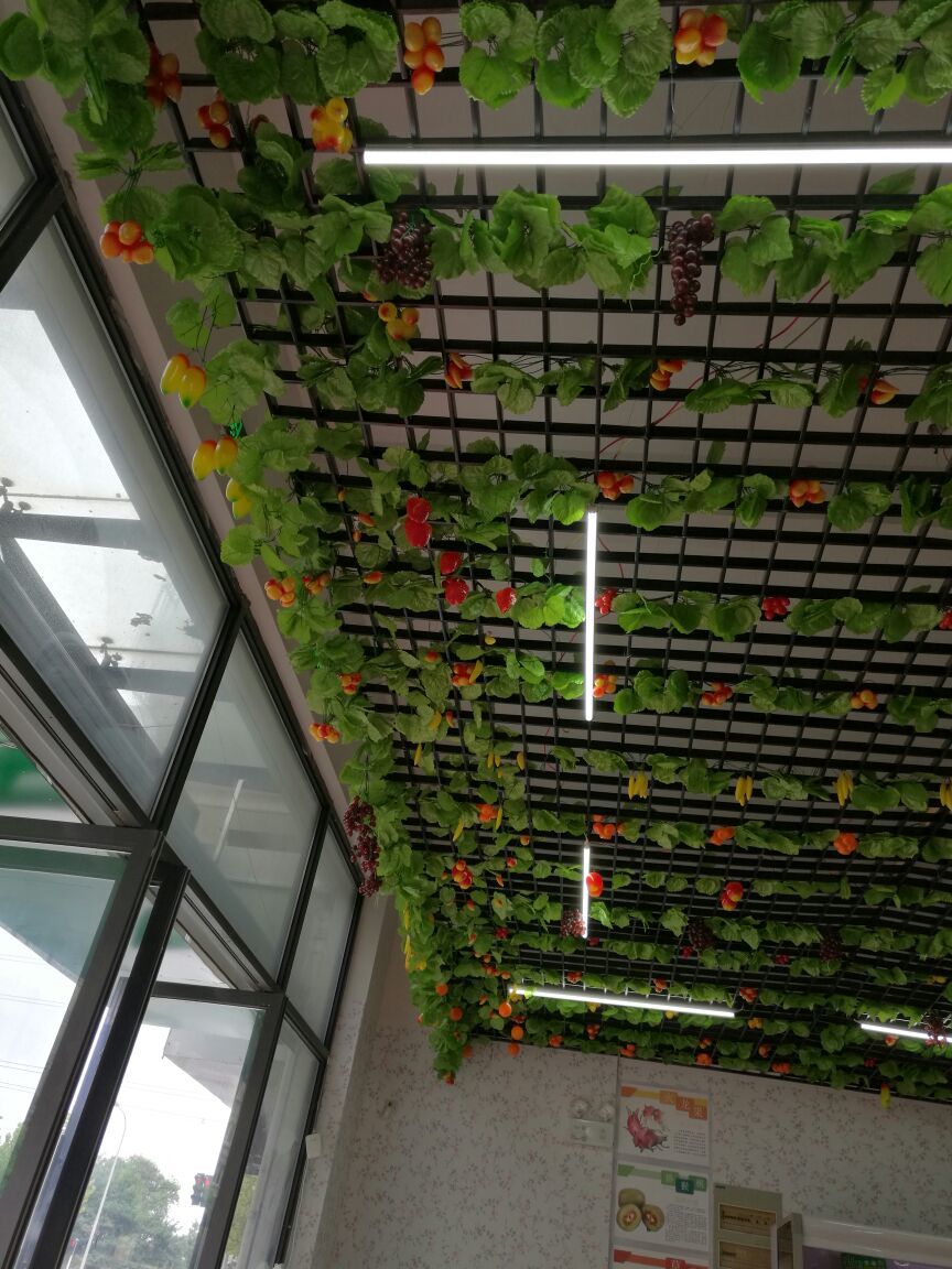精选现发仿真水果藤条假花葡萄叶吊顶装饰塑料花藤绿叶树叶植物蔬菜