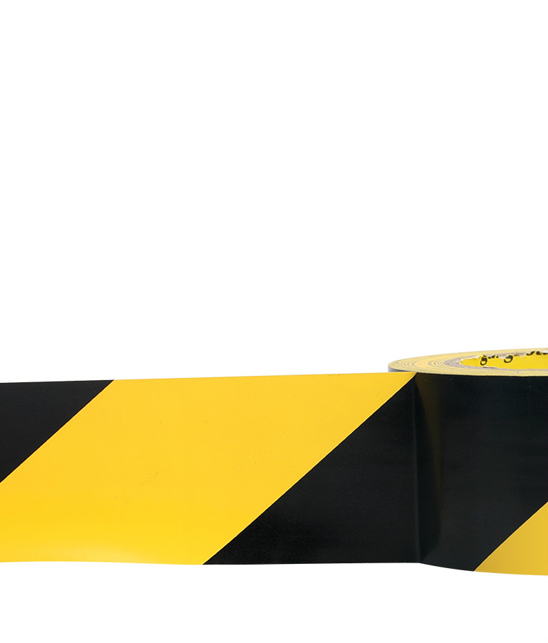 pvc黑黄警示胶带斑马线地标贴地面胶带彩色划线地板警戒黄黑胶带 黄色