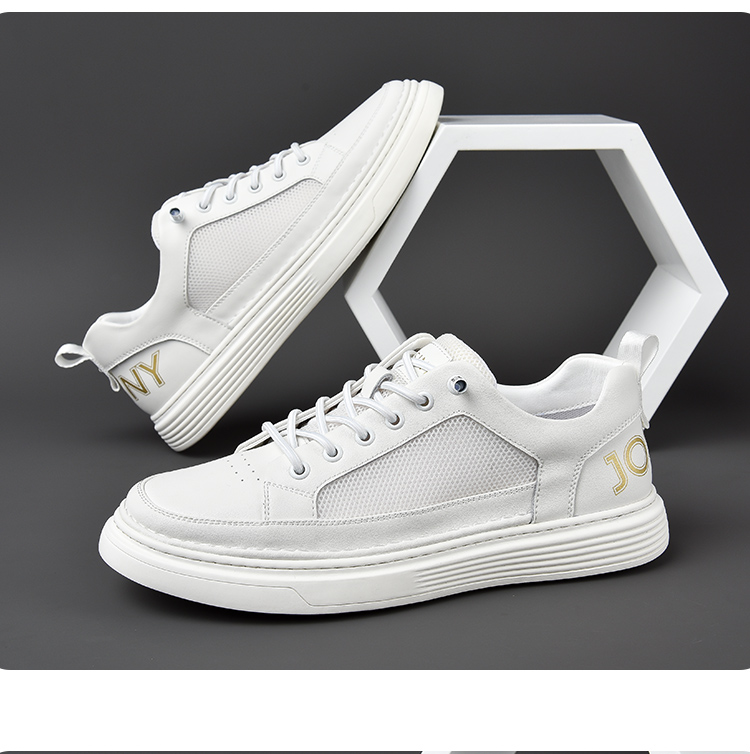 卓诗尼男鞋休闲板鞋牛皮革男士休闲鞋舒适透气夏季运动鞋男1211642本