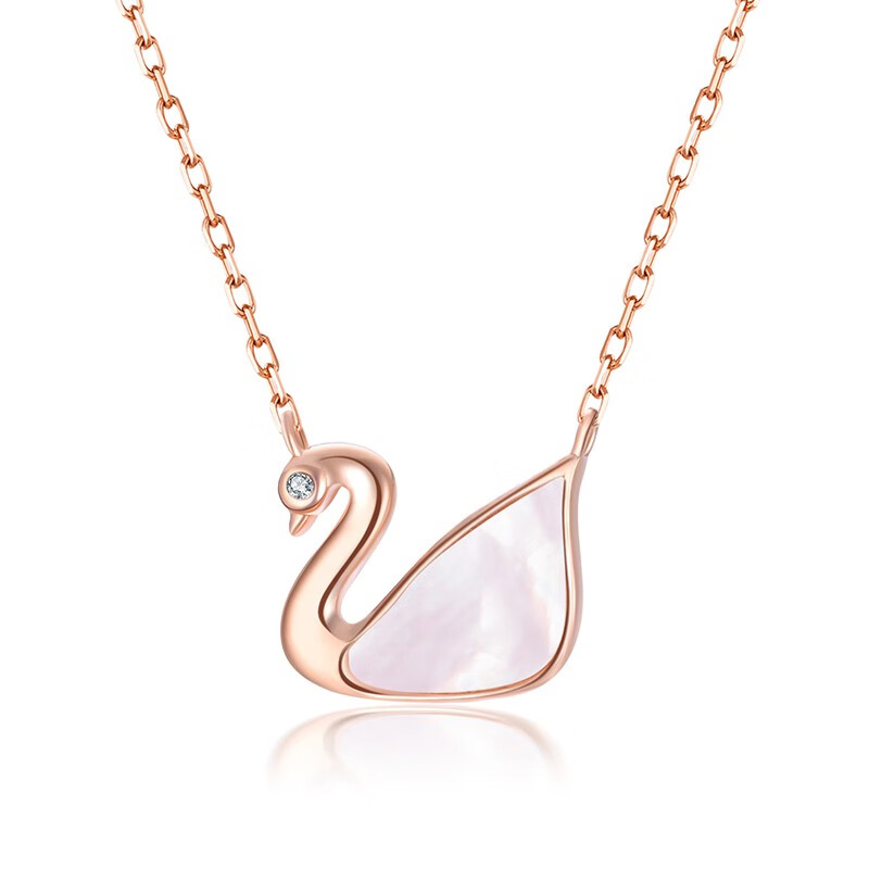formyone 白天鹅 钻石吊坠带锁骨项链