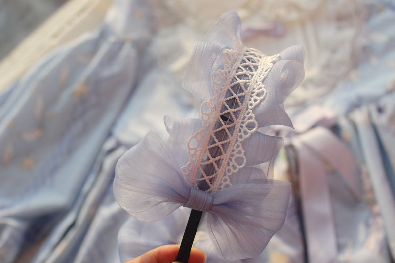 手作天使柄/天使之书洛丽塔小物lolita发带仿bnt边夹鞋夹颈链 仿发带