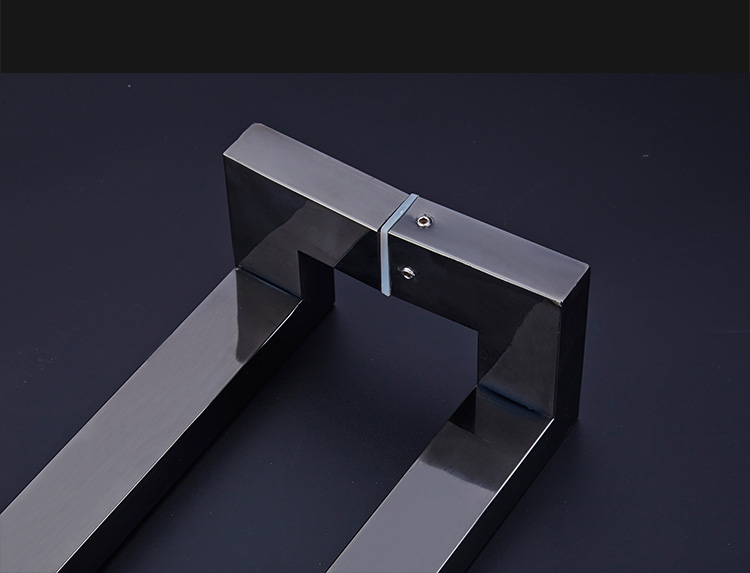 玻璃门拉手玫瑰金黑钛金方管双弯大门拉手不锈钢拉手有框门把拉手 双