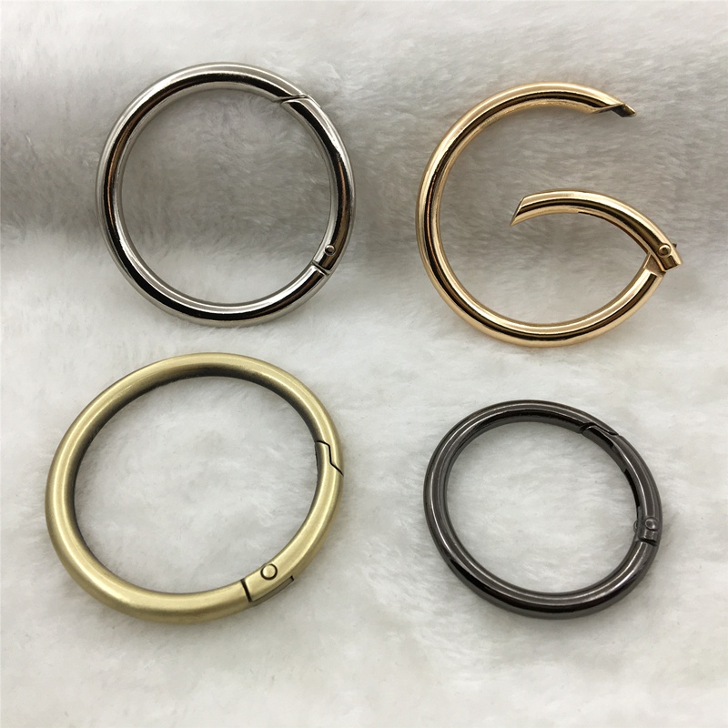 金属环圆扣弹簧圈开口女包环扣挂勾环扣包圆圈扣圆扣包包配件定制银色