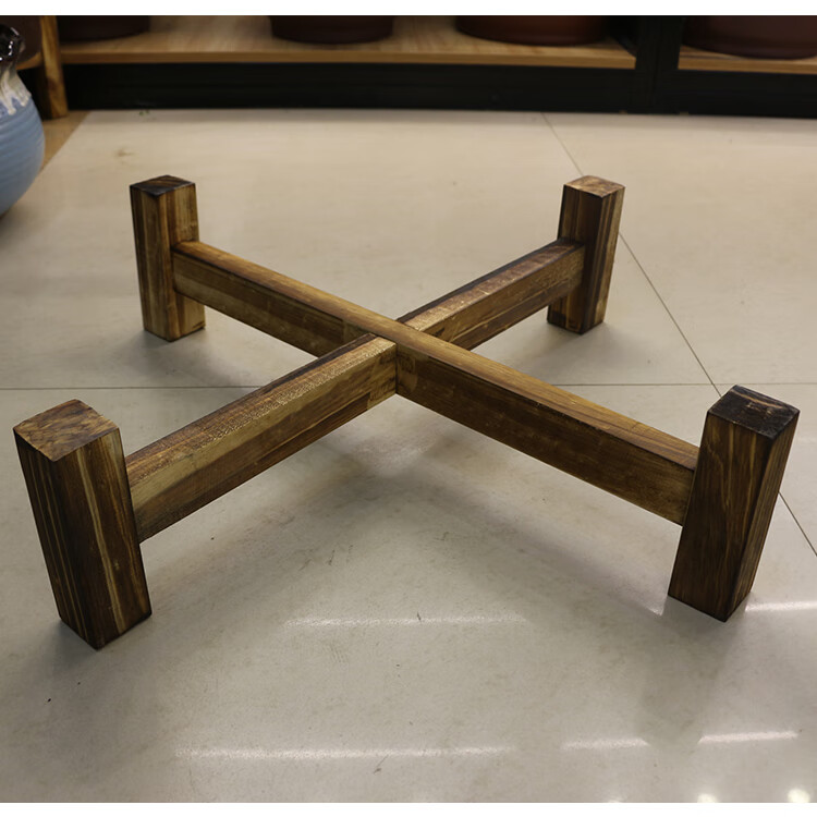 放茶叶的木架子 紫砂茶叶罐木架底托水缸底架鱼缸架花盆架十字形圆形