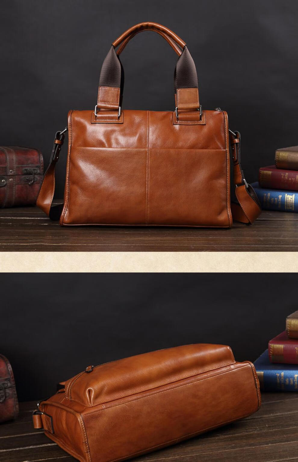 ck潮男包轻奢品牌男包大容量复古手提包男士商务休闲牛皮公文包男人单