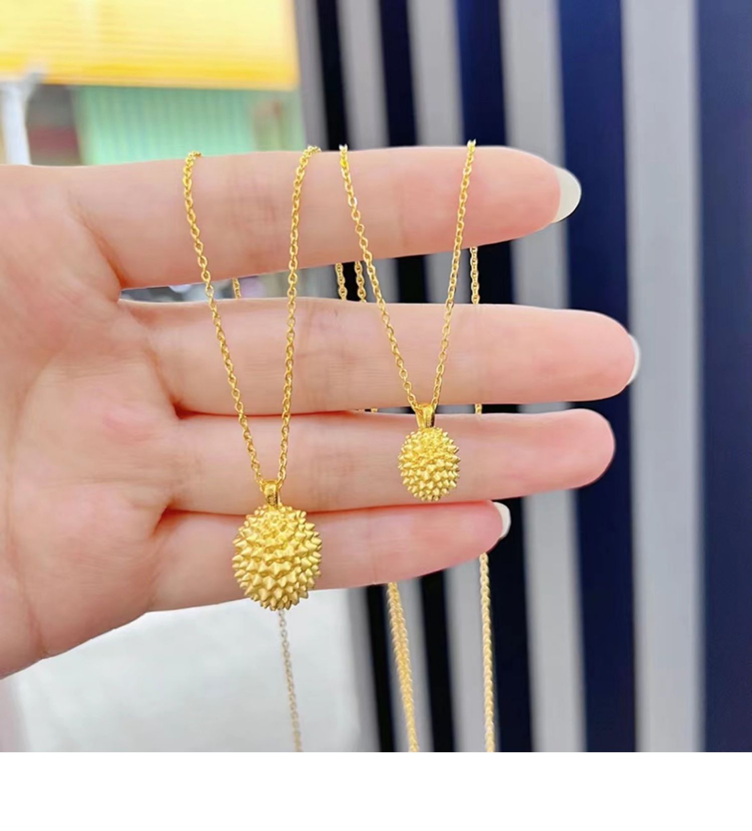 老凤凰款黄金吊坠999足金榴莲足金坠子榴莲忘返锁骨项链七夕情人节送