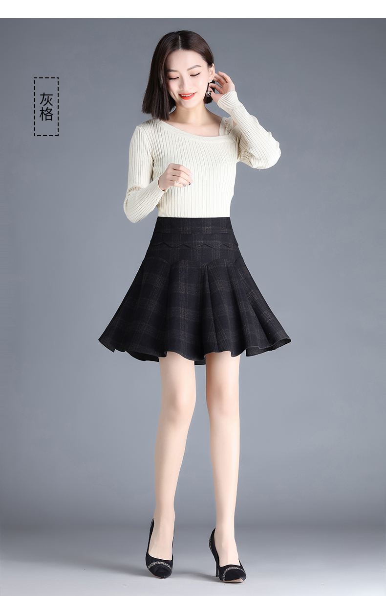 欧偲麦短裙半身裙女春季22年新款a字裙显瘦韩版时尚高腰短款百褶裙